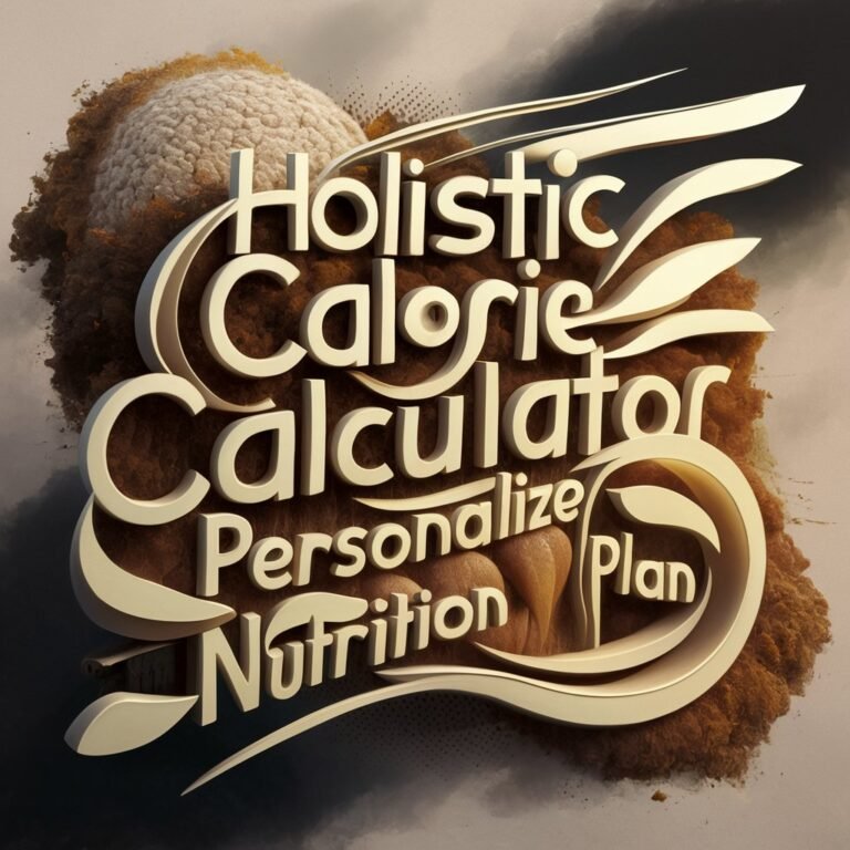 Holistic Calorie Calculator Personalized Nutrition Plan