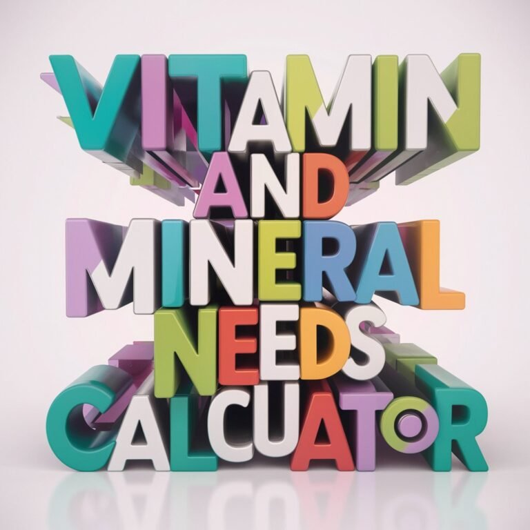 Vitamin and Mineral Needs Calculator 1 Vitamin and Mineral Needs Calculator